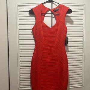 NWT JOSCELYN DRESS BY GUESS- DARK CORAL